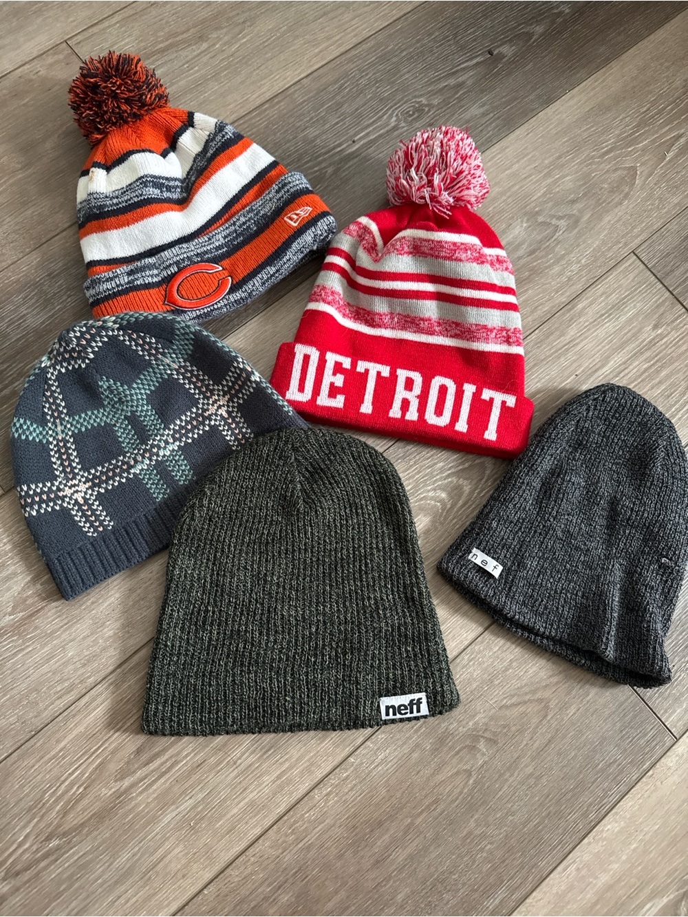 Neff Olive Green Kids Ribbed Beanie with Logo Patch